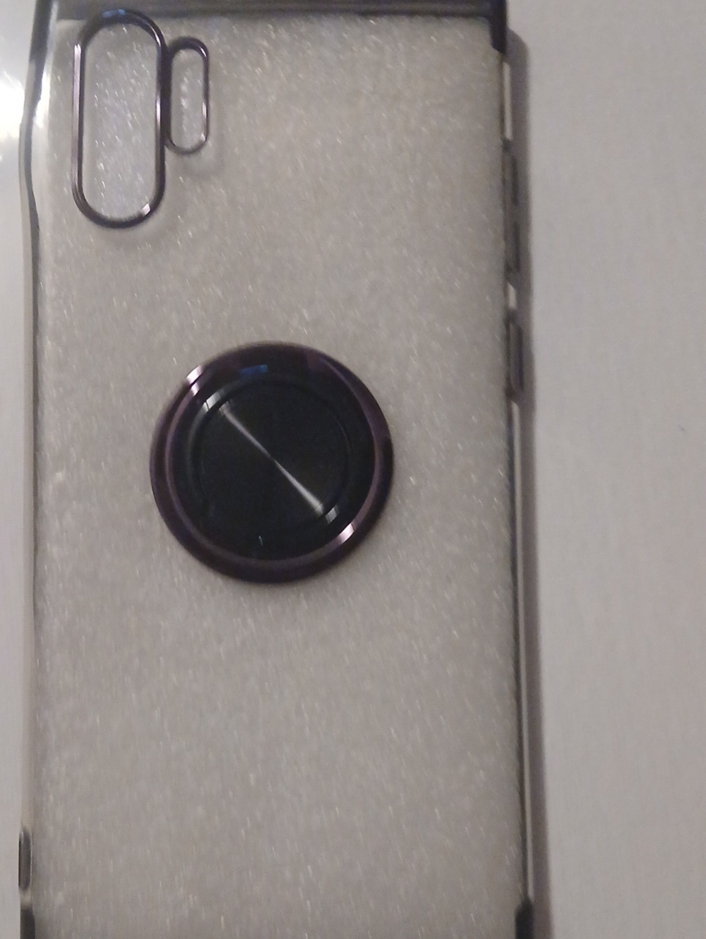 Clear Phone Case with Purple Ring Grip Holder